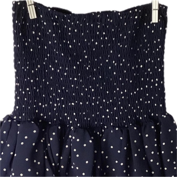 BB Dakota Skirt XS Y2K Navy & White POLKA DOTS Ruffled Sheered Mini - Picture 8 of 14